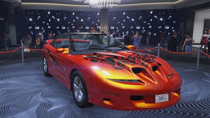 The Ruiner ZZ-8 on the podium at the Diamond Casino in GTA Online.
